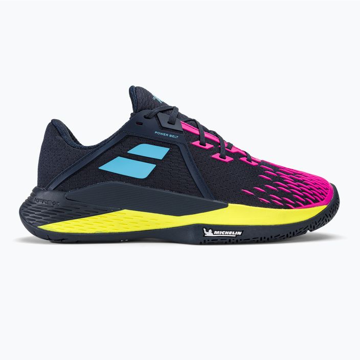 Babolat Propulse Fury 3 All Court pánska tenisová obuv dark blue/pink aero 2