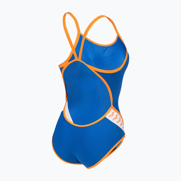Dámske jednodielne plavky arena Icons Super Fly Back Solid blue/orange 005036/751 4