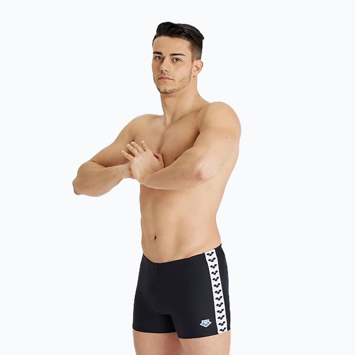 Plavecké boxerky Arena Icons Swim Short Jednofarebné čierno-biele 4