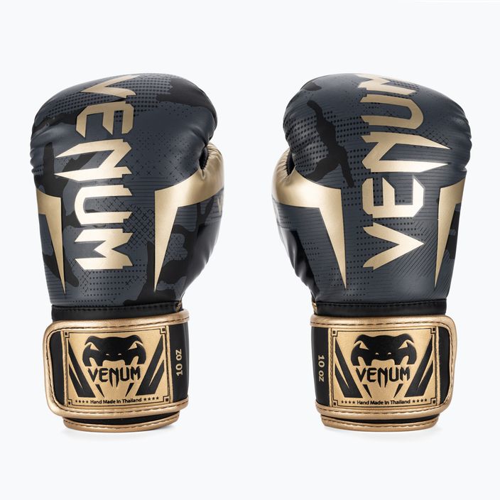 Boxerské rukavice Venum Elite tmavé kamuflážové/zlaté
