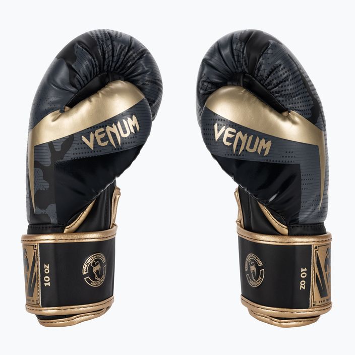 Boxerské rukavice Venum Elite tmavé kamuflážové/zlaté 3
