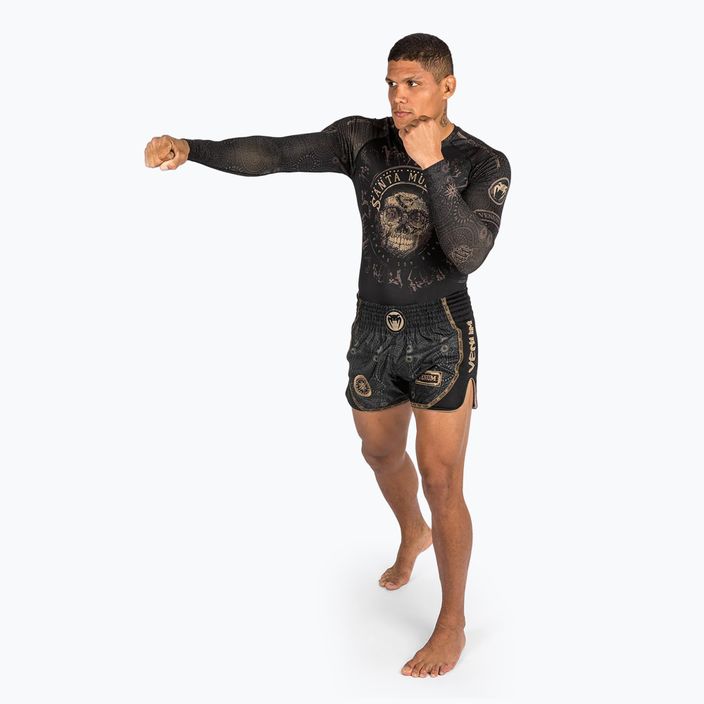 Venum Santa Muerte Dark Side pánsky rashguard s dlhým rukávom black/brown 2