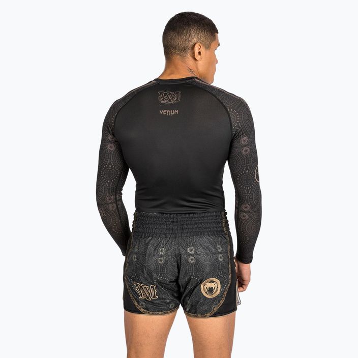 Venum Santa Muerte Dark Side pánsky rashguard s dlhým rukávom black/brown 4