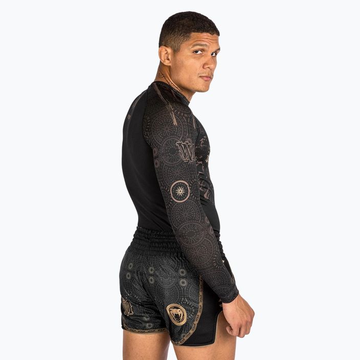 Venum Santa Muerte Dark Side pánsky rashguard s dlhým rukávom black/brown 5