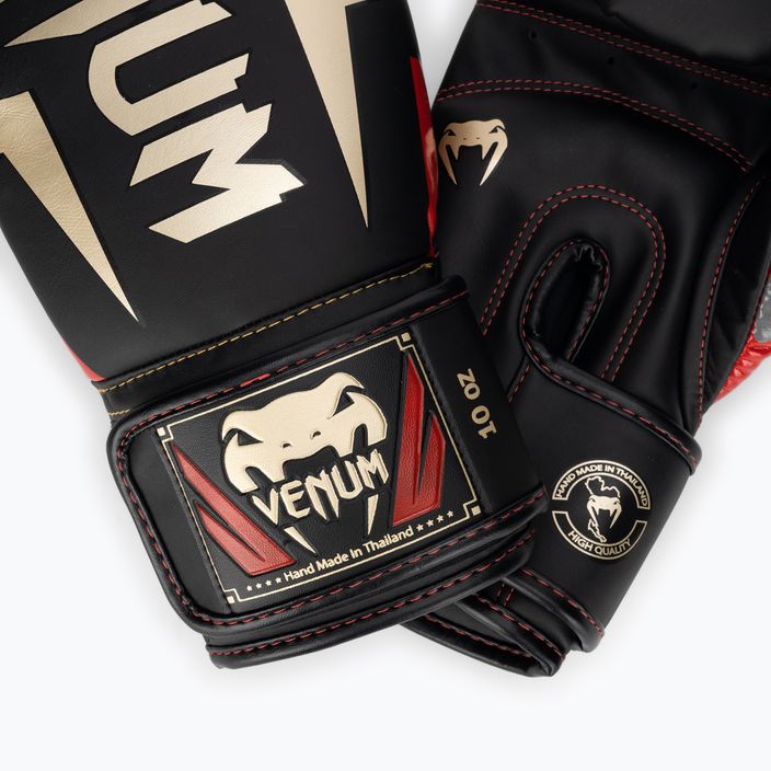 Boxerské rukavice Venum Elite čierne/zlaté/červené 4