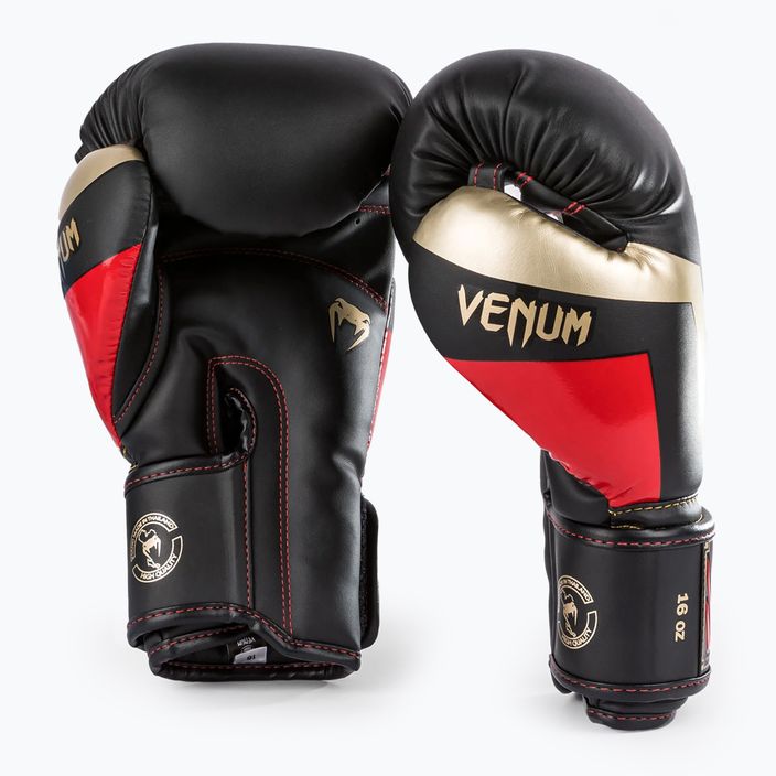 Boxerské rukavice Venum Elite čierne/zlaté/červené 6