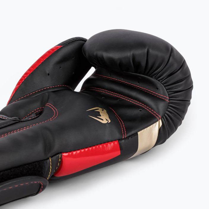 Boxerské rukavice Venum Elite čierne/zlaté/červené 8