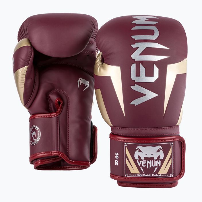 Boxerské rukavice Venum Elite bordó/zlaté 5