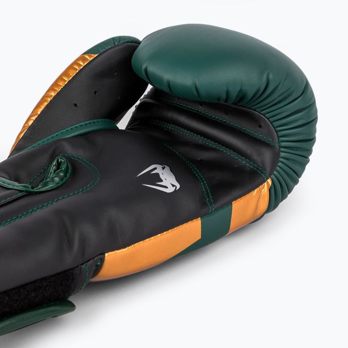 Boxerské rukavice Venum Elite zelené/bronzové/strieborné 7