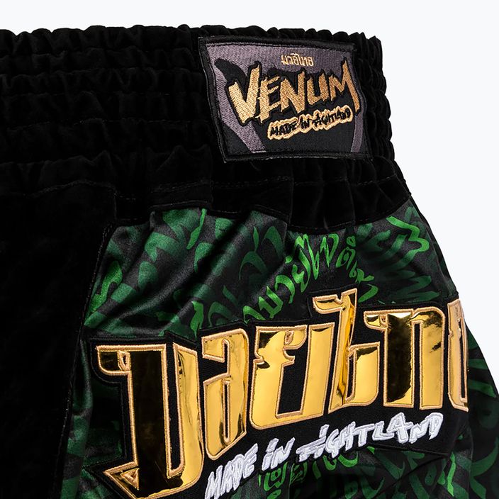 Tréningové šortky Venum Attack Muay Thai čierna/zelená 4