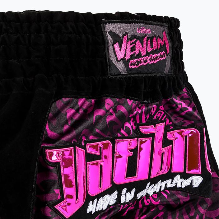 Tréningové šortky Venum Attack Muay Thai čierna/ružová 4