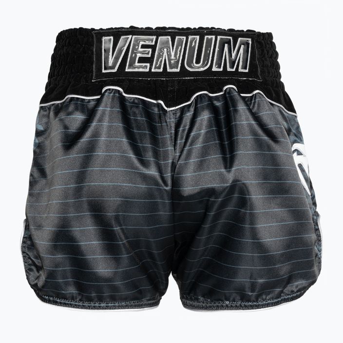 Tréningové šortky Venum Attack Muay Thai čierna/strieborná 2