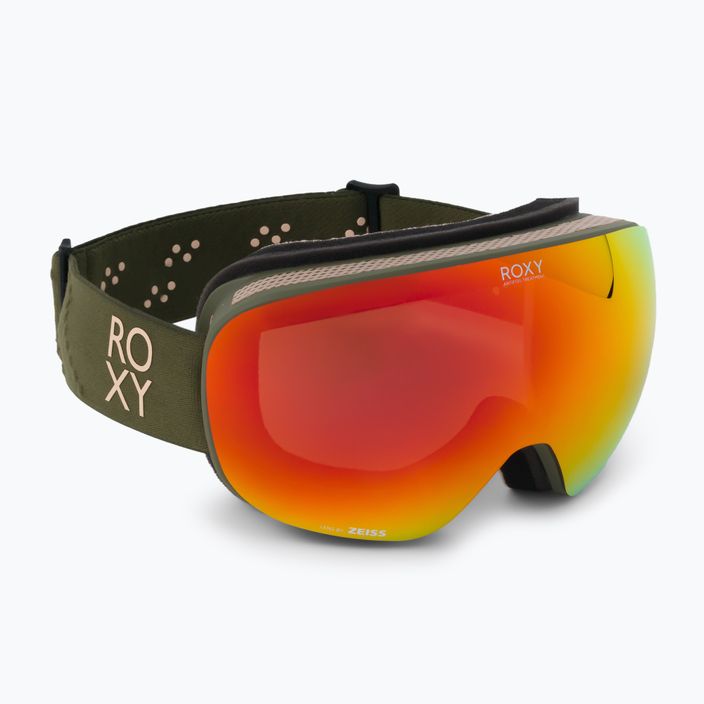 Dámske snowboardové okuliare ROXY Popscreen Cluxe J 2021 burnt olive/sonar ml revo red