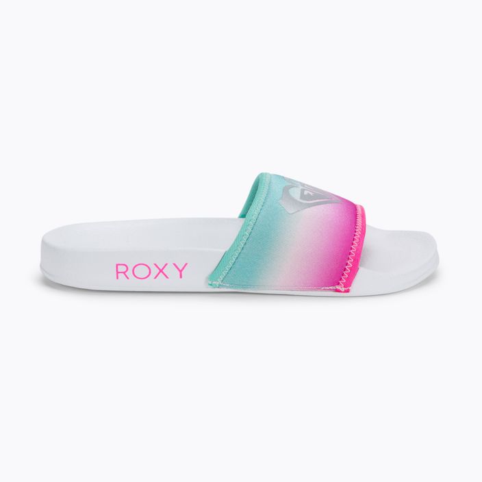 Detské žabky ROXY Slippy Neo G 2021 white/crazy pink/turquoise 2