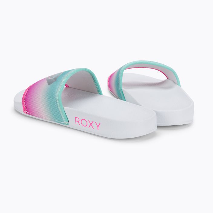 Detské žabky ROXY Slippy Neo G 2021 white/crazy pink/turquoise 3