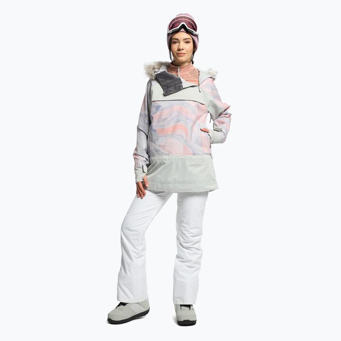 Dámska snowboardová bunda ROXY Chloe Kim Overhead 2021 gray violet marble 2