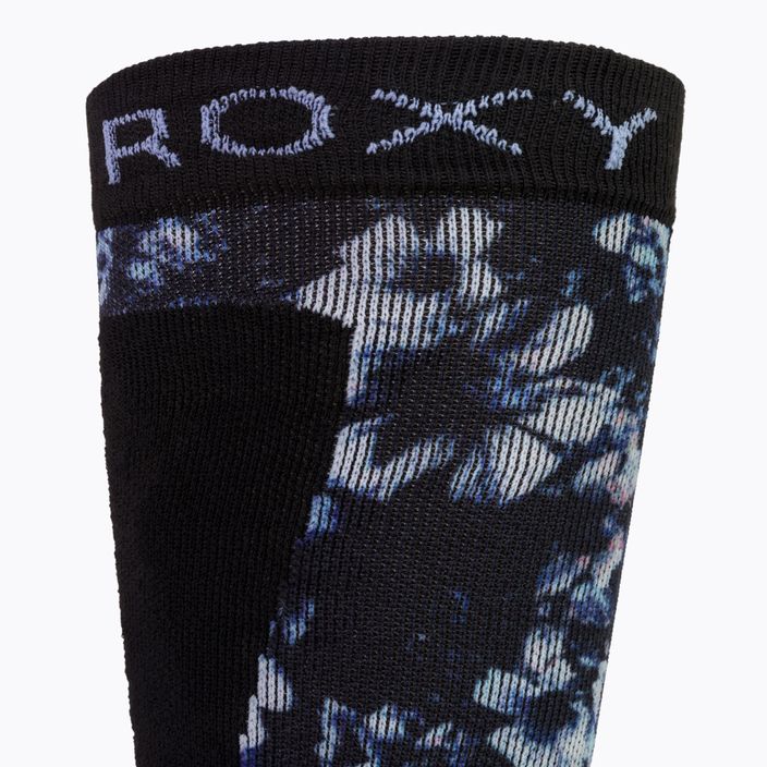 Dámske ponožky na snowboard ROXY Paloma 2021 true black black flowers 4