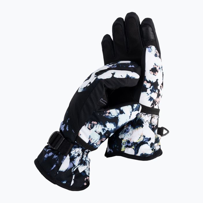 Detské rukavice na snowboard ROXY Jetty 2021 true black black flowers
