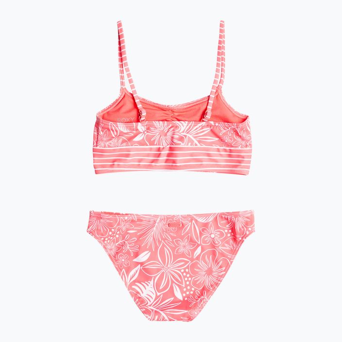 Detské dvojdielne plavky ROXY Vacay For Life Crop Top Set 2021 sunkissed coral tropical tide 5