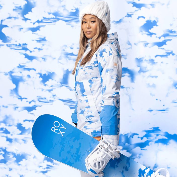Dámska snowboardová bunda ROXY Chloe Kim azure blue clouds 8