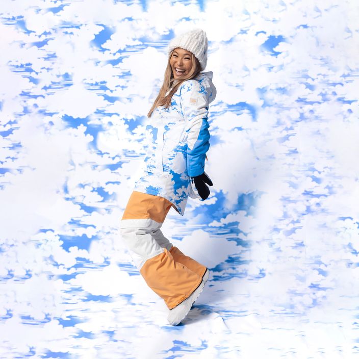 Dámska snowboardová bunda ROXY Chloe Kim azure blue clouds 12