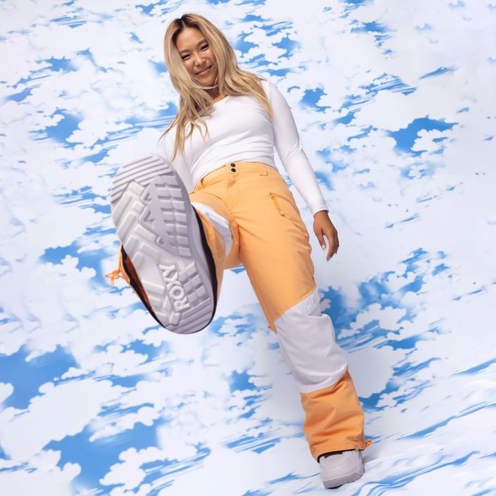 Dámske snowboardové nohavice ROXY Chloe Kim Woodrose mock orange 12