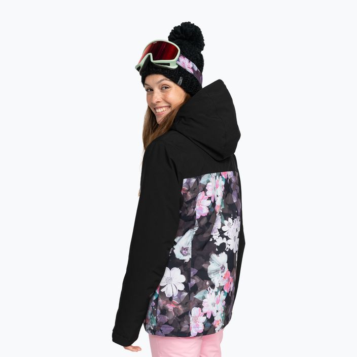 Dámska snowboardová bunda ROXY Galaxy true black blurry flower 3