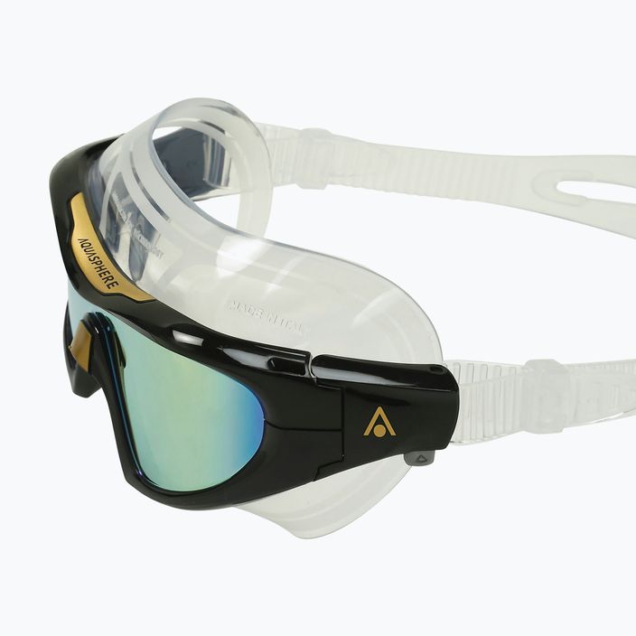 Plavecká maska Aquasphere Vista Pro transparentná/zlatá, titánová/zrkadlovo zlatá MS5040101LMG 4