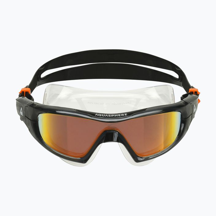 Plavecká maska Aquasphere Vista Pro tmavo šedá/čierna/zrkadlovo oranžová titanová MS5041201LMO 7