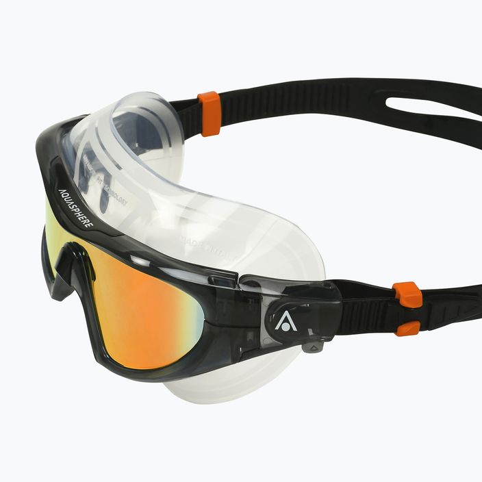 Plavecká maska Aquasphere Vista Pro tmavo šedá/čierna/zrkadlovo oranžová titanová MS5041201LMO 10