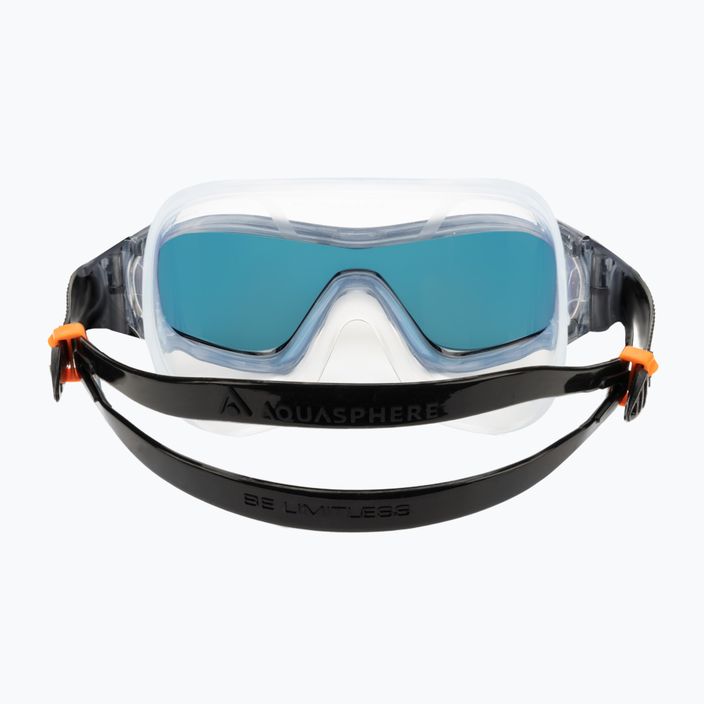Plavecká maska Aquasphere Vista Pro tmavo šedá/čierna/zrkadlovo oranžová titanová MS5591201LMO 5