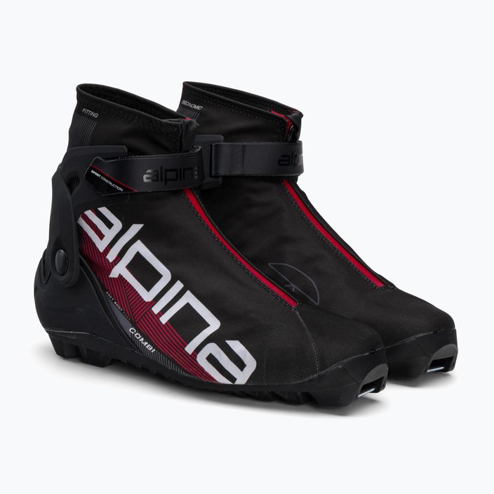 Pánske topánky na bežecké lyžovanie Alpina N Combi black/white/red 4