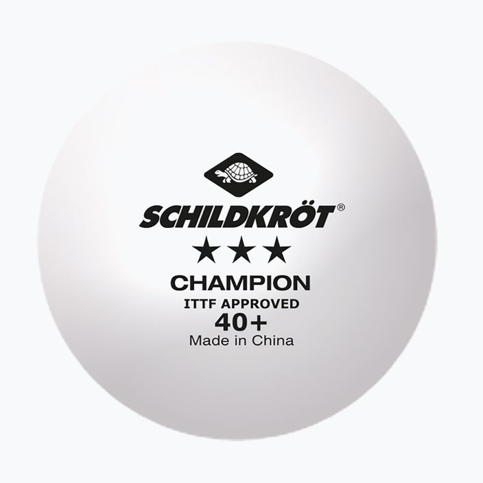 Donic-Schildkrött 3-Star Champion ITTF Poly 40+ loptičky na stolný tenis 3 ks biele 608540 2