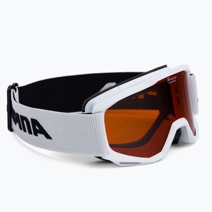 Detské lyžiarske okuliare Alpina Piney white matt/orange