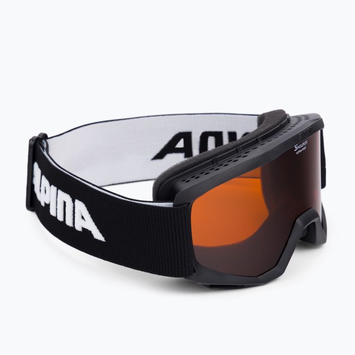Detské lyžiarske okuliare Alpina Piney black matt/orange