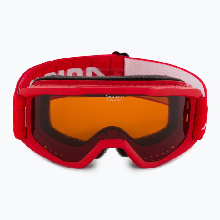 Detské lyžiarske okuliare Alpina Piney red matt/orange 2