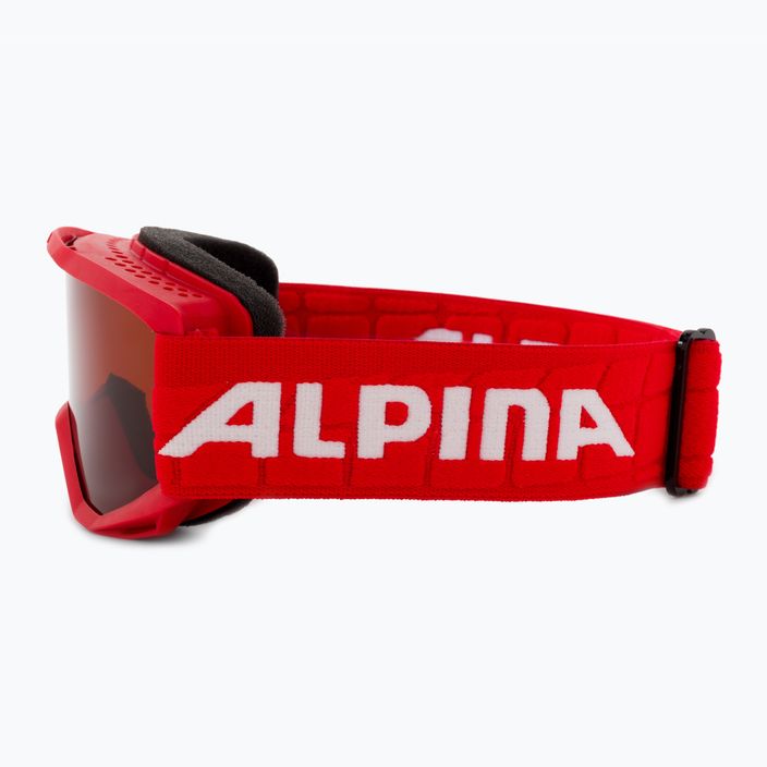 Detské lyžiarske okuliare Alpina Piney red matt/orange 4