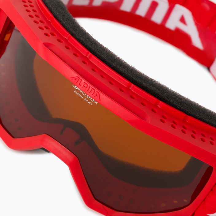 Detské lyžiarske okuliare Alpina Piney red matt/orange 5