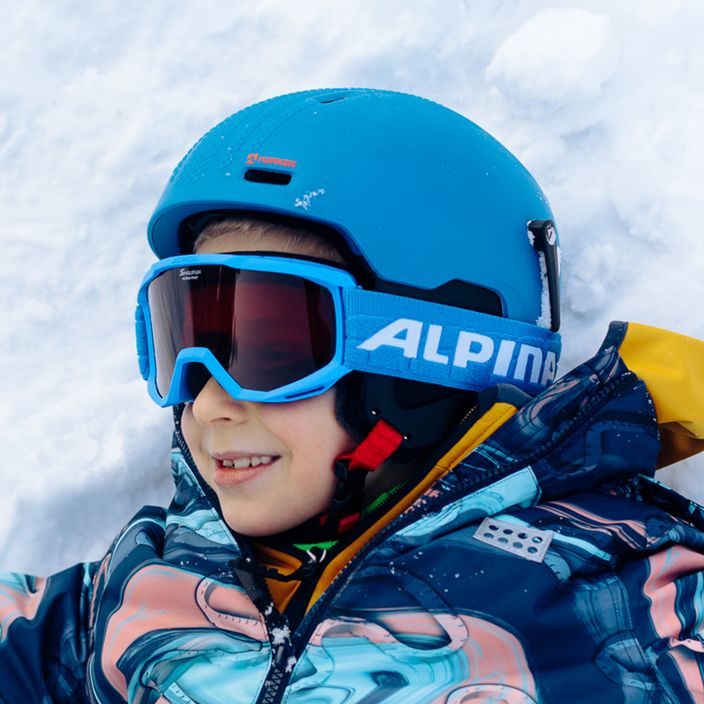 Detské lyžiarske okuliare Alpina Piney blue matt/orange 8