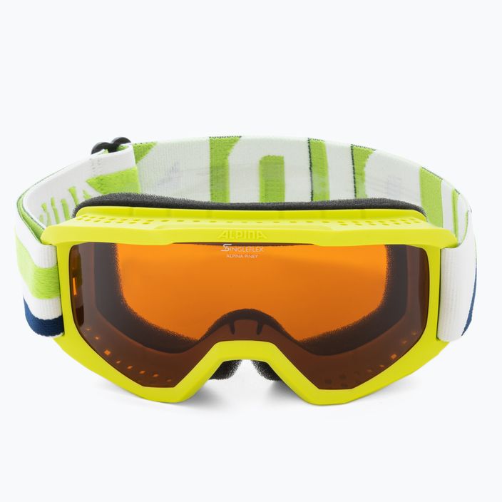 Detské lyžiarske okuliare Alpina Piney lime matt/orange 2