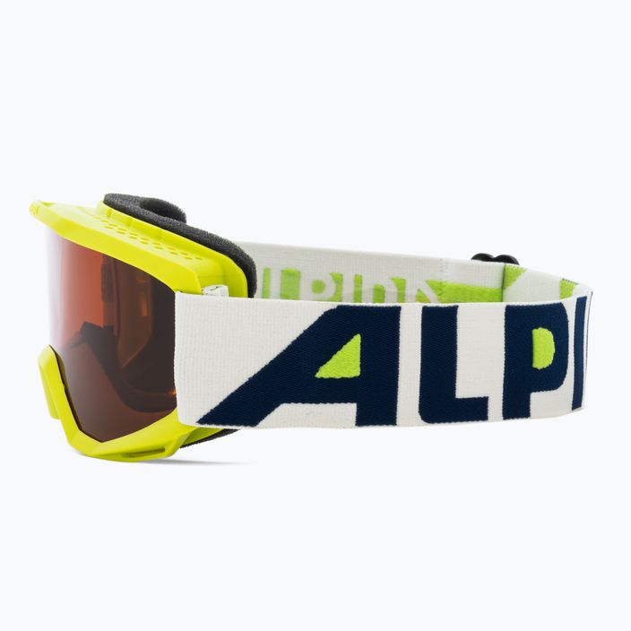 Detské lyžiarske okuliare Alpina Piney lime matt/orange 4