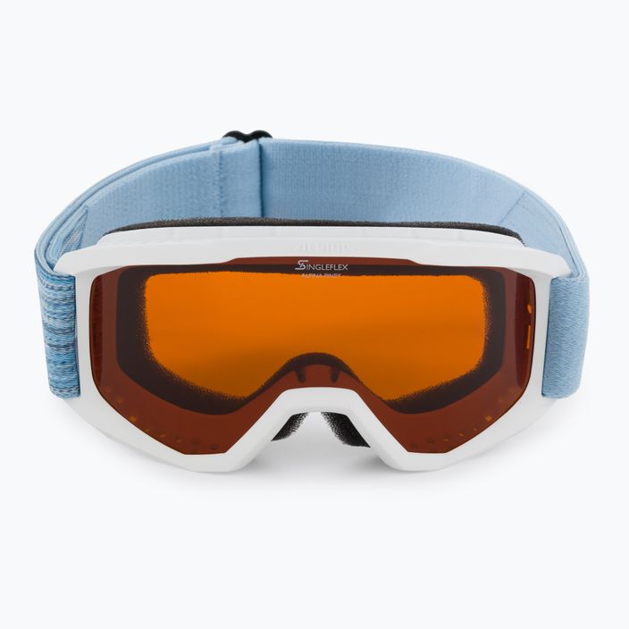 Detské lyžiarske okuliare Alpina Piney white/skyblue matt/orange 2