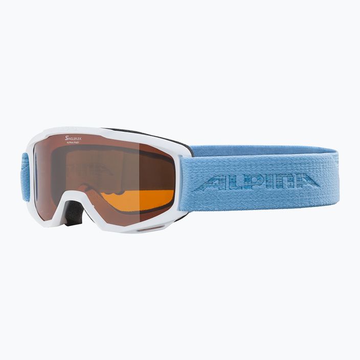Detské lyžiarske okuliare Alpina Piney white/skyblue matt/orange 6
