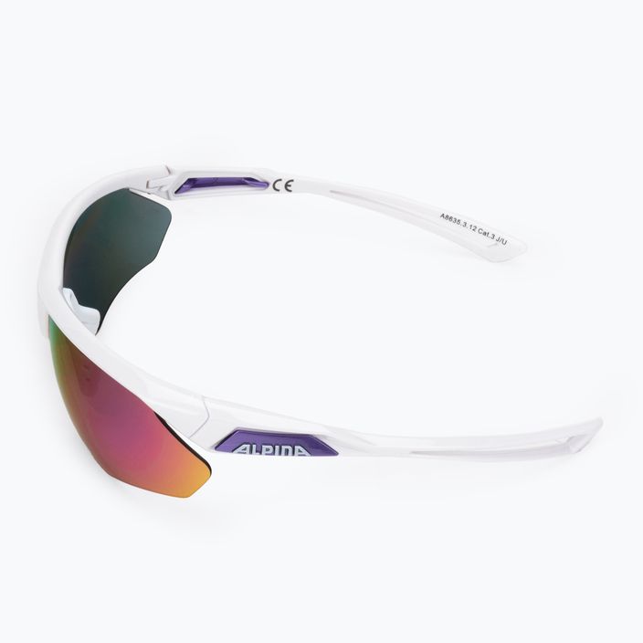 Cyklistické okuliare Alpina Defey HR white/purple/purple mirror 4