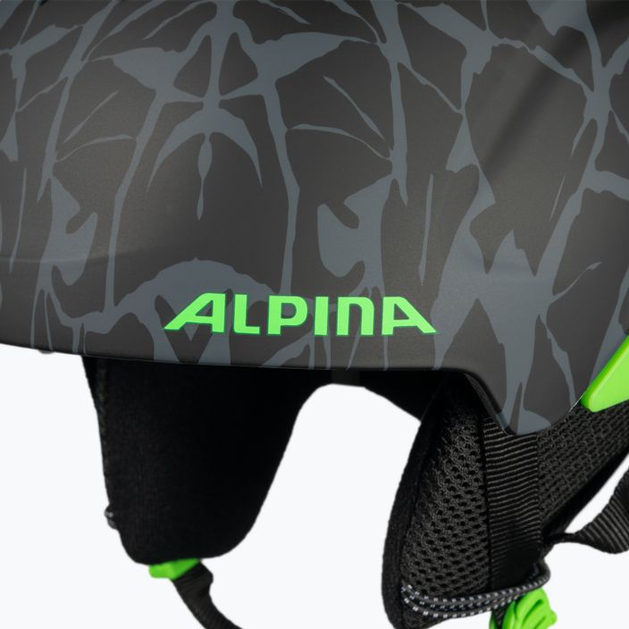 Detské lyžiarske prilby Alpina Pizi black/green camo matt 9
