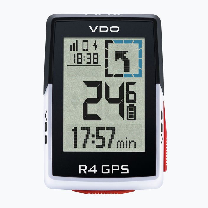 VDO R4 GPS Top Mount Set cyklopočítača čierna/biela 64041