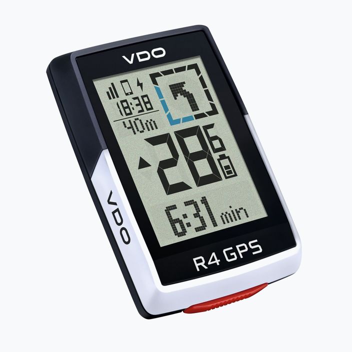 VDO R4 GPS Top Mount Set cyklopočítača čierna/biela 64041 2