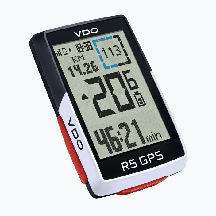 VDO R5 GPS Top Mount-Set počítadlo bicyklov čiernobiele 64051 2