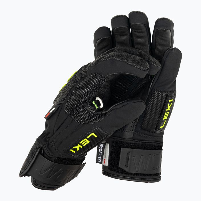 Pánske lyžiarske rukavice LEKI WCR C-Tech 3D black ice/lemon