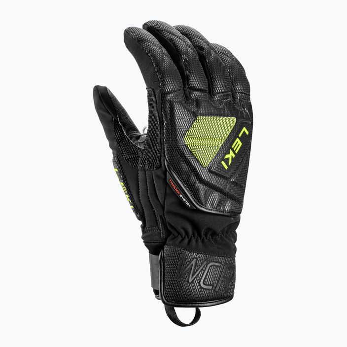 Pánske lyžiarske rukavice LEKI WCR C-Tech 3D black ice/lemon 5